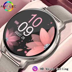 Reloj inteligente resistente al agua para mujer, reloj inteligente con llamadas Bluetooth, presión arterial, oxígeno en sangre, monitor de frecuencia cardíaca, ciclo menstrual, nuevo