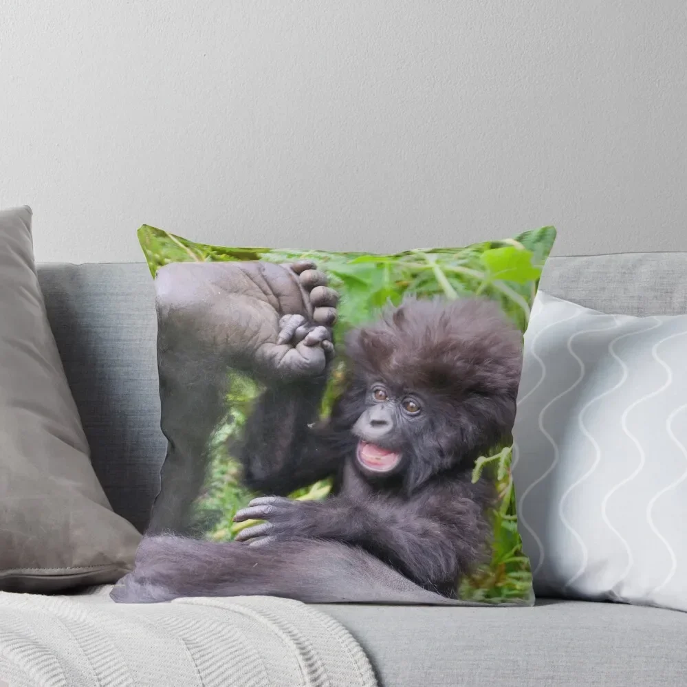 

Young Mountain Gorilla, Volcanoes National Park Throw Pillow Covers For Sofas Luxury Pillow Case Pillow