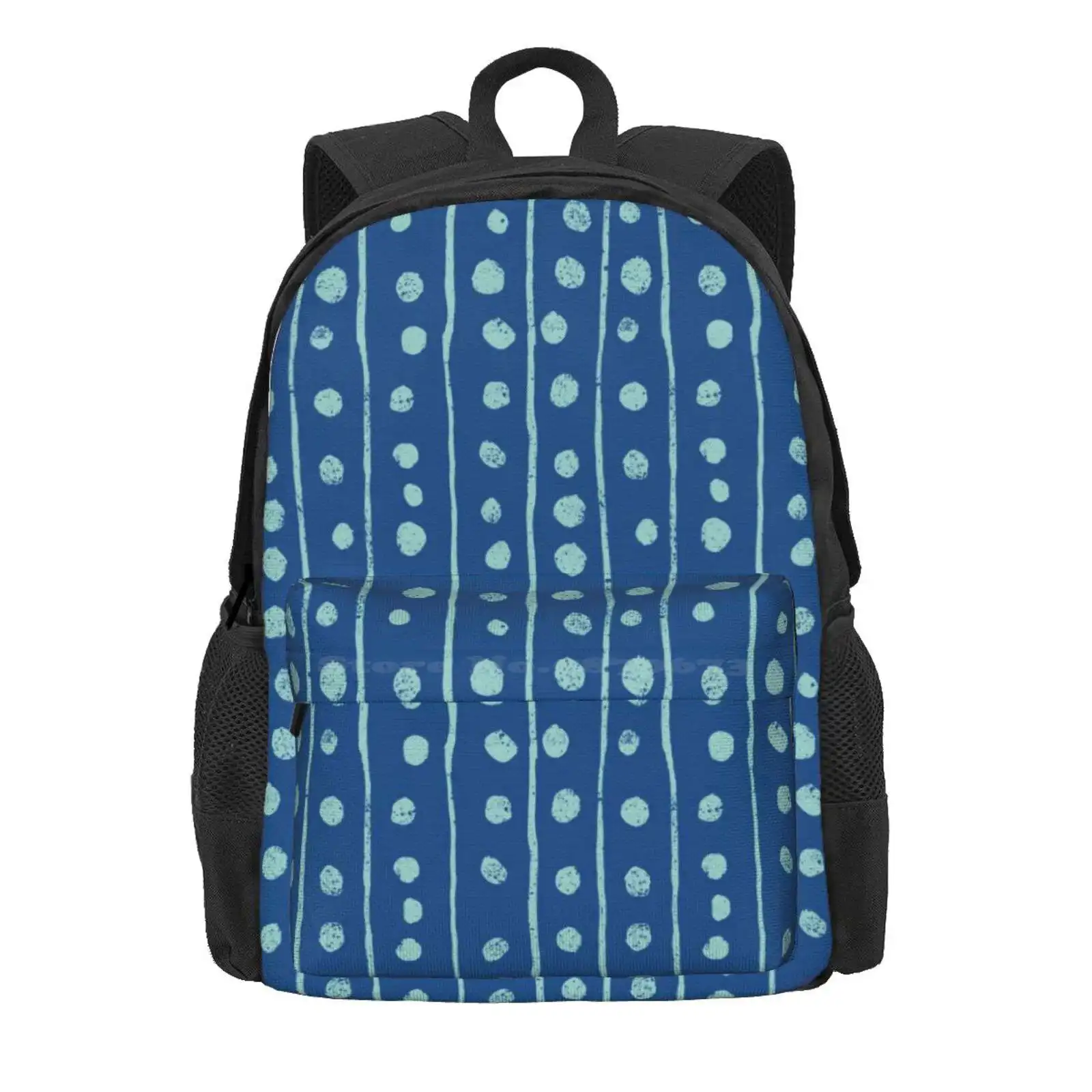 Whale Shark Inspired Pattern - Bright Blue And Aqua Hot Sale Schoolbag Backpack Fashion Bags Bright Blue Aqua Whale Shark Lines