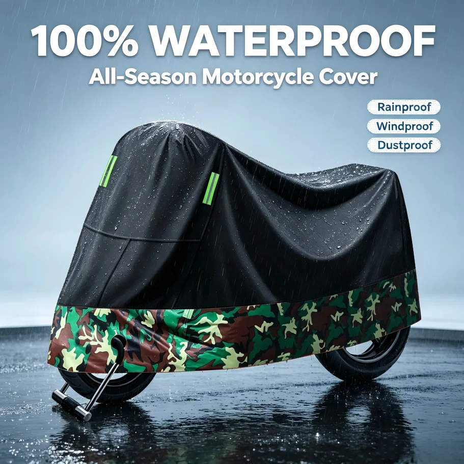 

Waterproof Oxford Cloth Motorcycle Cover, Windproof And Dustproof, Suitable For All Season Motorcycle Protection Cover