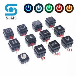 1Pcs 12*12mm 12x12 DIP-6P With Light LED Tactile Micro Push Button Momentary Switch+ Can transmit light square button Switch Cap