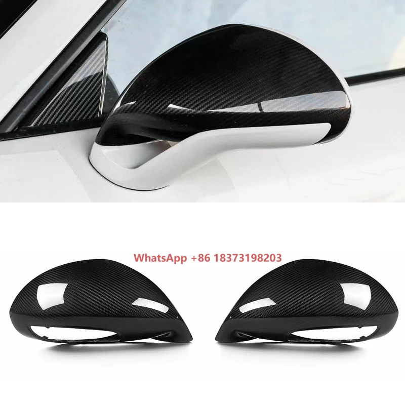 

911 991 Series Carbon Fiber Rearview Mirror Cover Sports Twill Glossy 2012-2018 2 Pieces/pair (black)