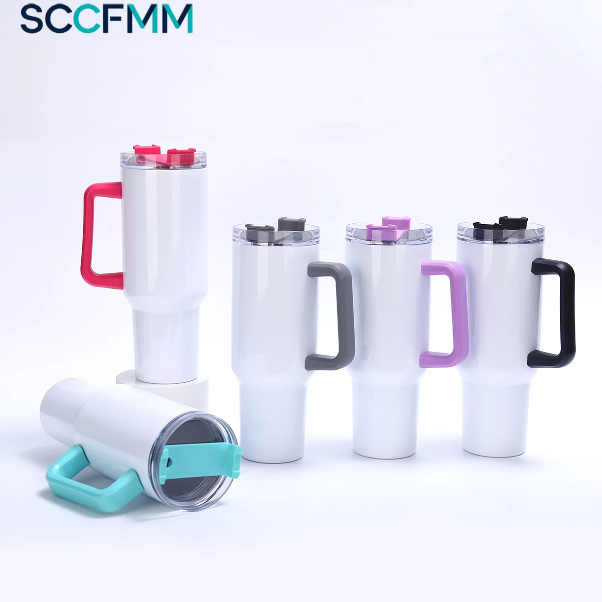 SCCFMM 40oz Sublimation Water Bottle Vacuum Insulated Stainless Steel Handle Cup Tumbler Thermal Cup for Ice Cold Beverages