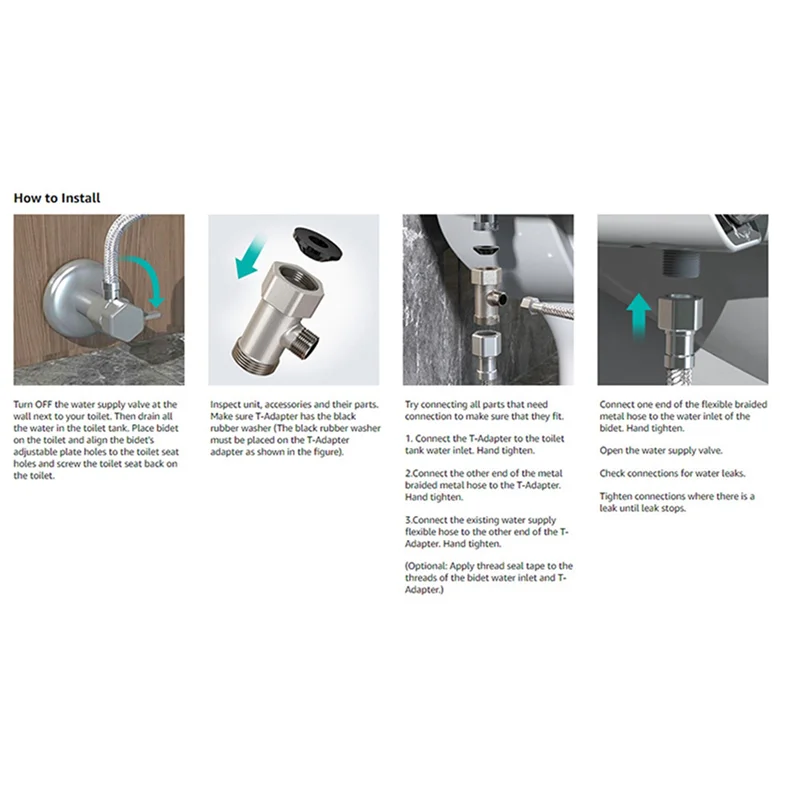 

2X Bidet Toilet Seat Attachment Ultra-Thin Non-Electric Self-Cleaning Dual Nozzles Wash Cold Water Europe-AT36