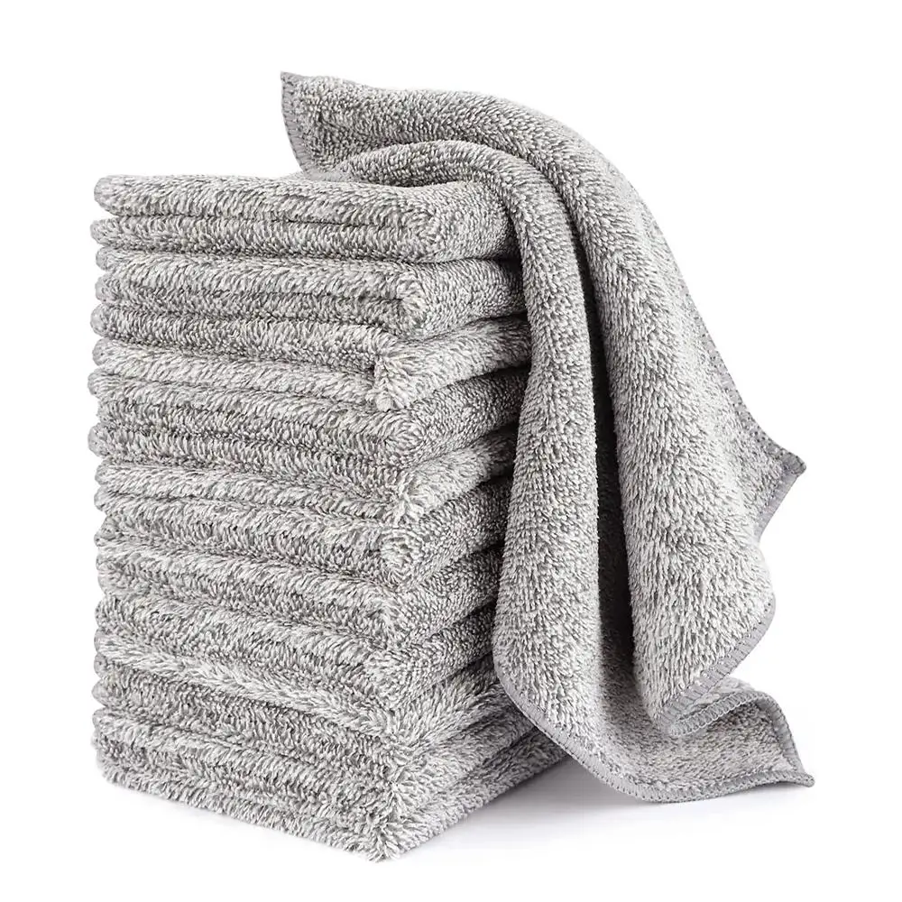 10/20pcs Gray Bamboo Charcoal Thickened Super Absorbent Wiping Rags Anti-grease Microfiber Kitchen Cloths Dishcloth Cleanin U4z6