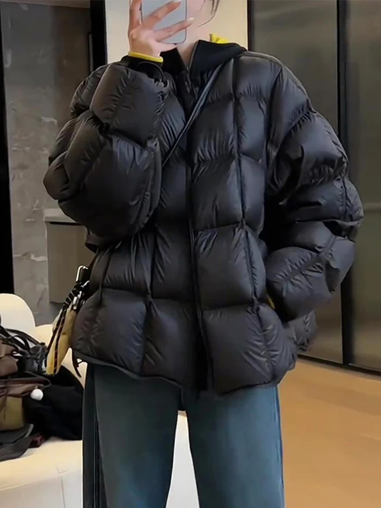

Модная женская осенне-зимняя куртка из пуха с круглым вырезом, в корейском стиле, высококачественная, пушистая, с эффектом омоложения