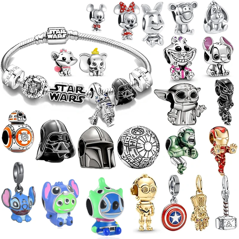 New Stitch Rescuer Star Charms Wars Beads For Original Pendant 925 sterling silver Bracelet Necklace For Women Jewelry