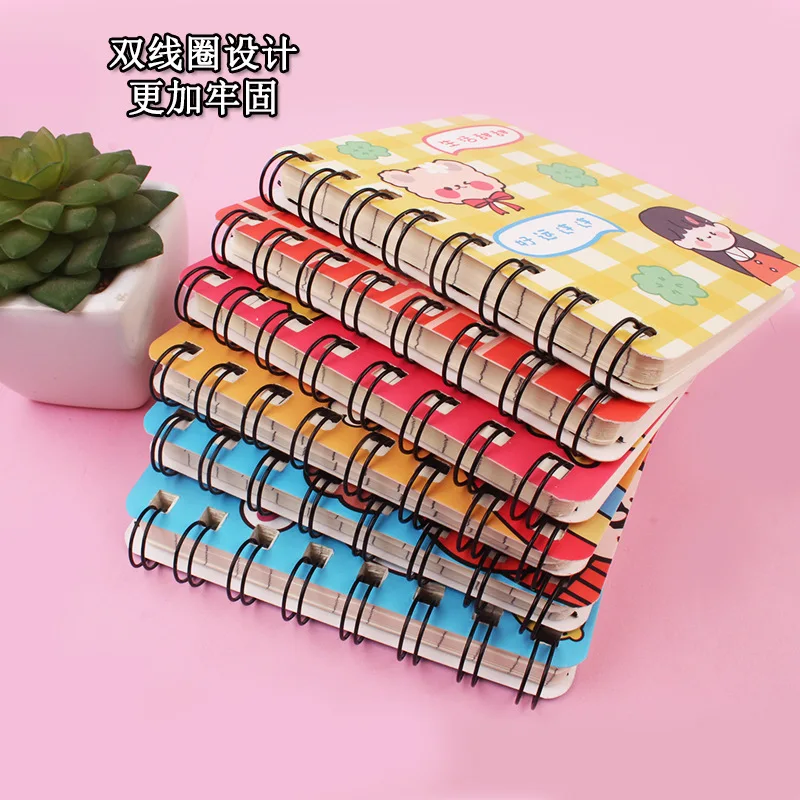 Japan Cute Little Girl Boy Coil Notepad Pocketbook Message Memo Notebook Korean Student Diary Mini Kawaii Office Simple Journal