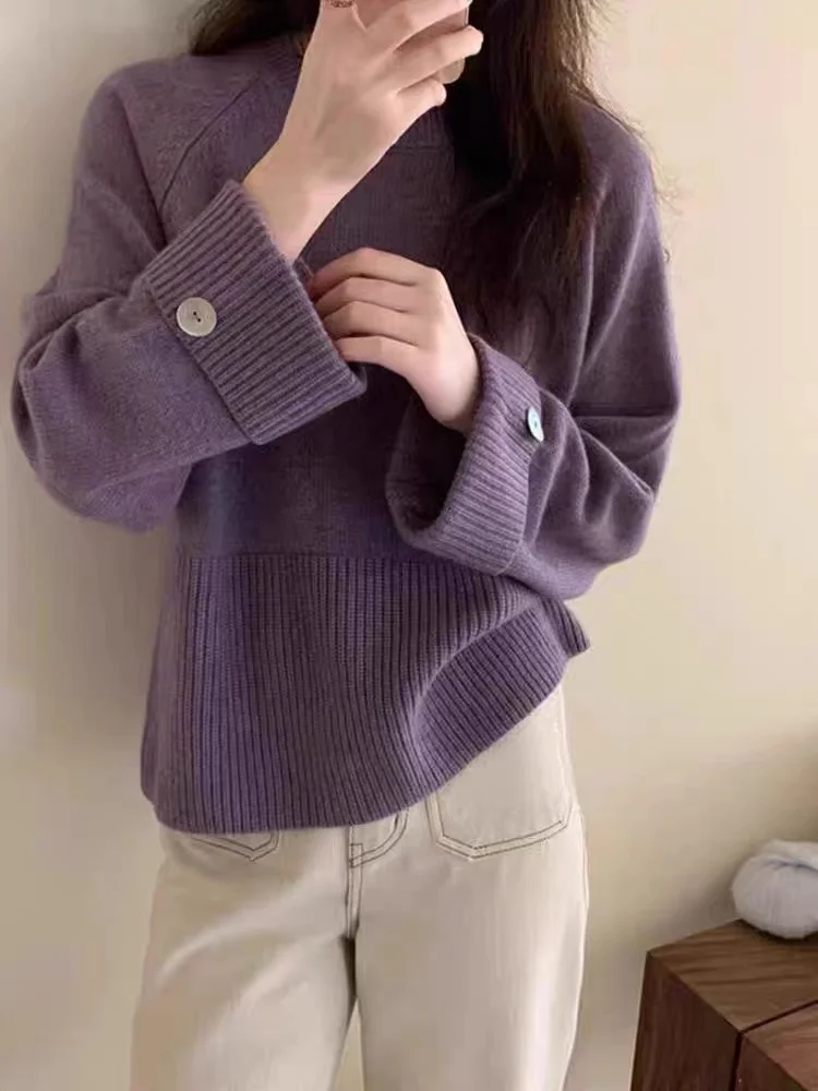 

Loose, soft and waxy cashmere sweater for women's autumn and winter design, slim pullover sweater.
