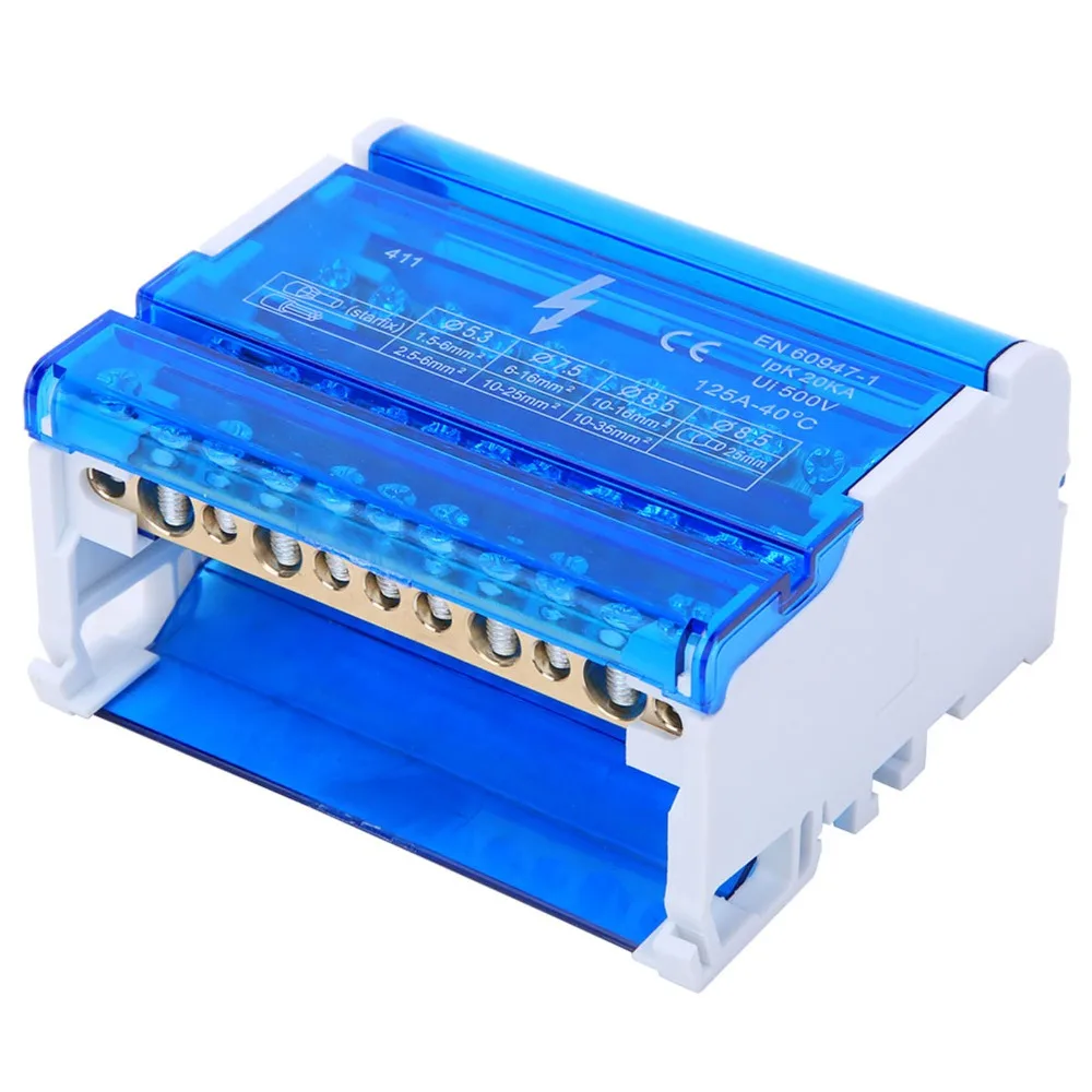 

411 Terminal Distribution Box Din Rail 4-Level Terminal Block Junction Box 4 in 40 out Single Phase Distribution Box