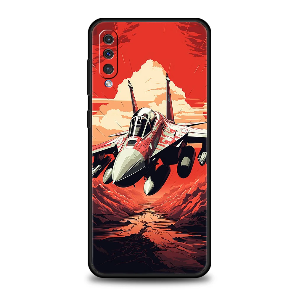 Sky Jet Fighter Phone Case for Samsung Galaxy A24 A13 A53 A73 A33 A22 A12 A02 A03 A05 A70 A50 A10 A20 5G Silicone Cover Shell