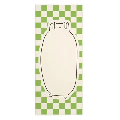 Checkerboard stroking cats sense home girl ins wind bedroom bedside blanket simple room carpet Xiaohongshu same pad