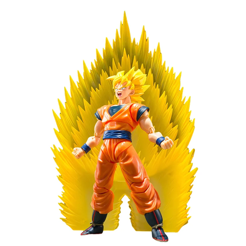 Bandai-figuras de acción de Dragon Ball Z, Juego de piezas de efecto SHF de Anime, SON Goku, regalo para niños