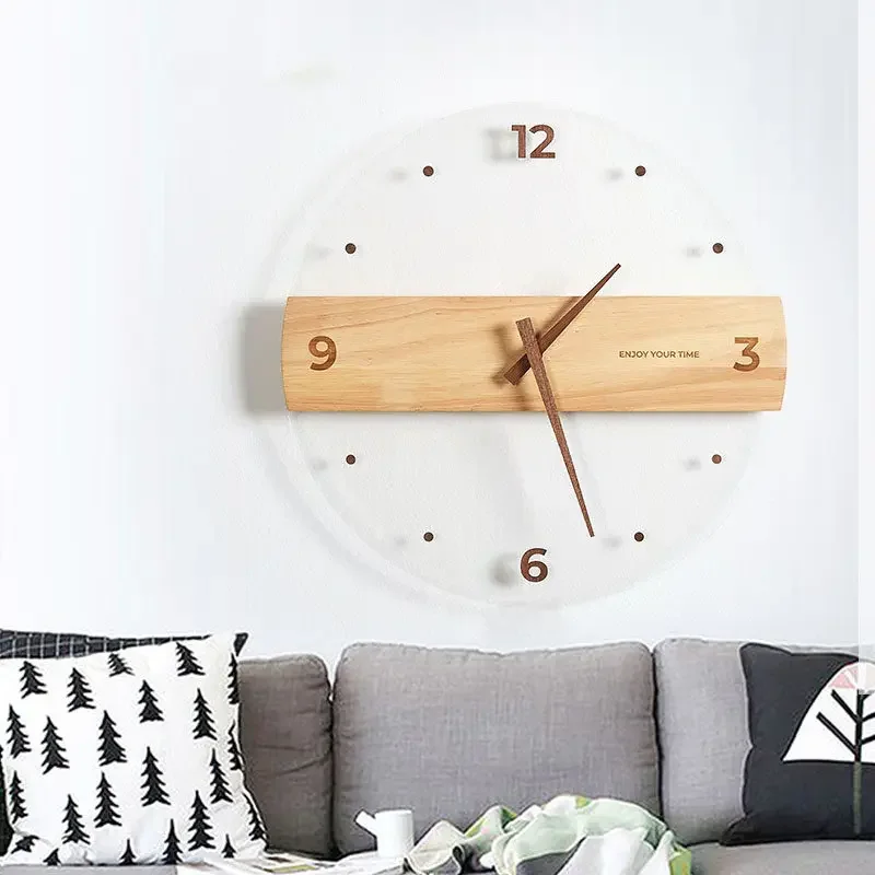 Nordic Minimalist Wall Clock Creative Living Room Silent Simple Wall Watch Design Round Aesthetic Reloj De Pared Home Decor
