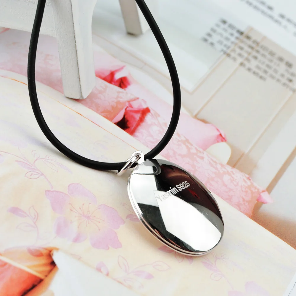 Fashion female 925 sterling silver necklace elegant round box pendant design creative can be placed photos solid silver bijoux