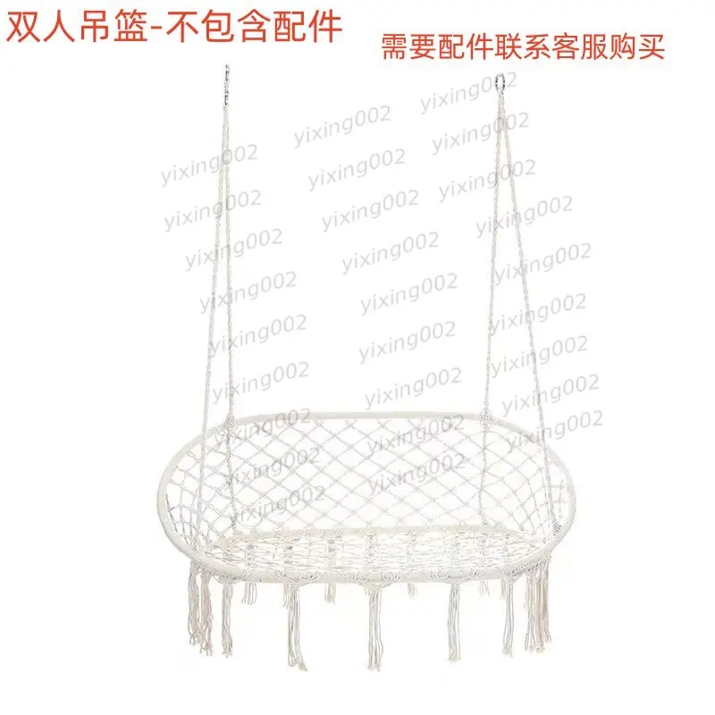 Tassel Hammock Chair Single Double Person Thick Cotton Rope Hanging Swing for Balcony Indoor Outdoor Home Decor