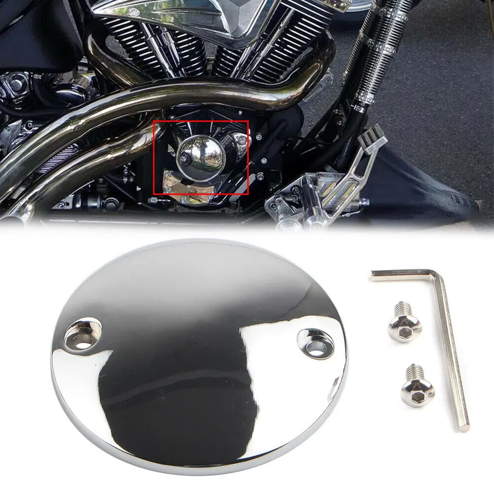 

2 Hole Chrome Domed Point Cover Softail Bigtwin for Harley Timing Ignition Timer