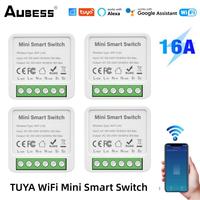 TUYA 16A WiFi Smart Switch 1 Gang Mini Switch Module Support State Memory Two-way Control Wireless Remote Control Via Smart Life