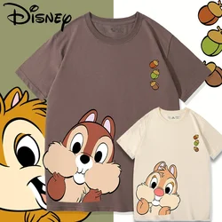 Disney Chip Dale Couples T-shirt Summer Short Sleeve Loose O Neck Hip Hop Streetwear Tee Shirts Female Harajuku Oversized Top