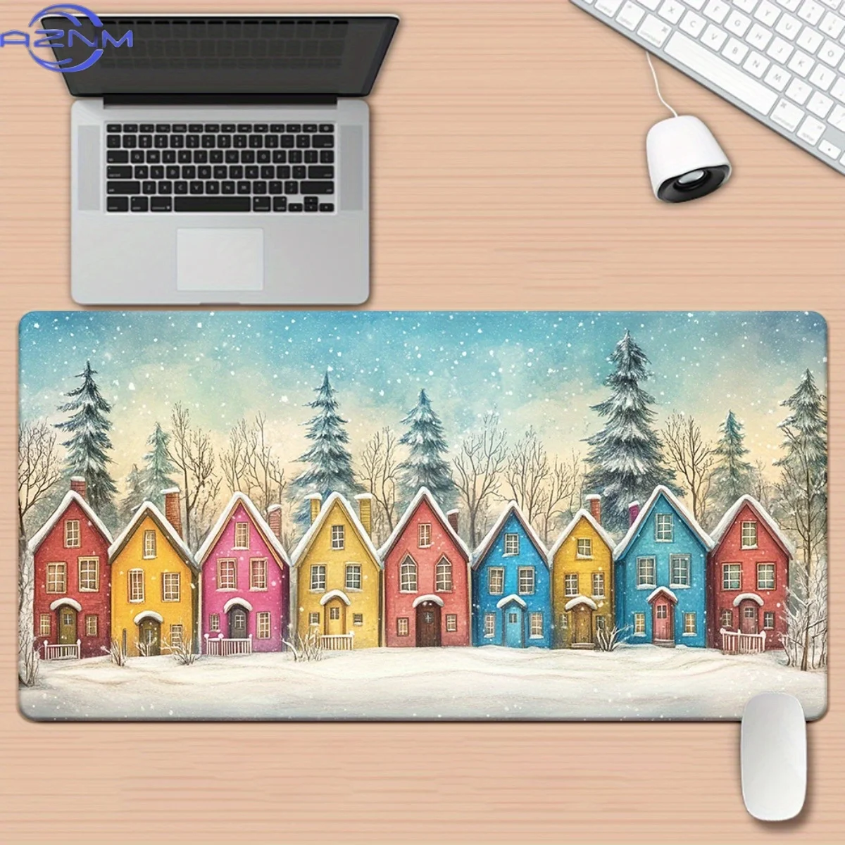 1pc Snow-Themed Artwork Printed in High Definition for Your Desk, a Versatile XXL Mousepad Suitable for Gaming And Office Use, P