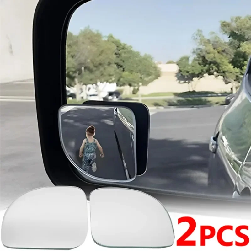 2 Stück HD rahmenloses Auto-Rückspiegel-Set 360 °   Verstellbare Weitwinkel-Spiegel für den toten Winkel, klein, rund, zusätzliche Rückansicht, Amagi
