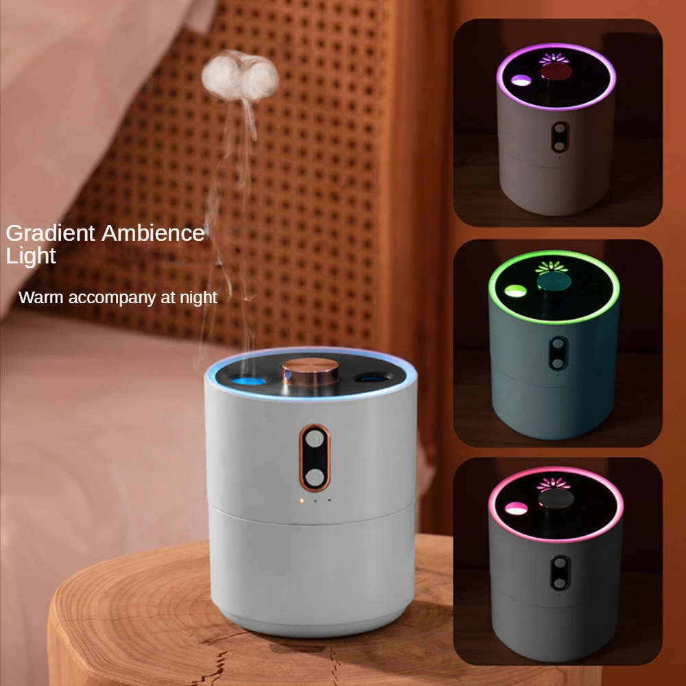 Chama umidificador casa grande capacidade inteligente vulcão spray desktop usb pequeno ar atomização ânion aroma difusor