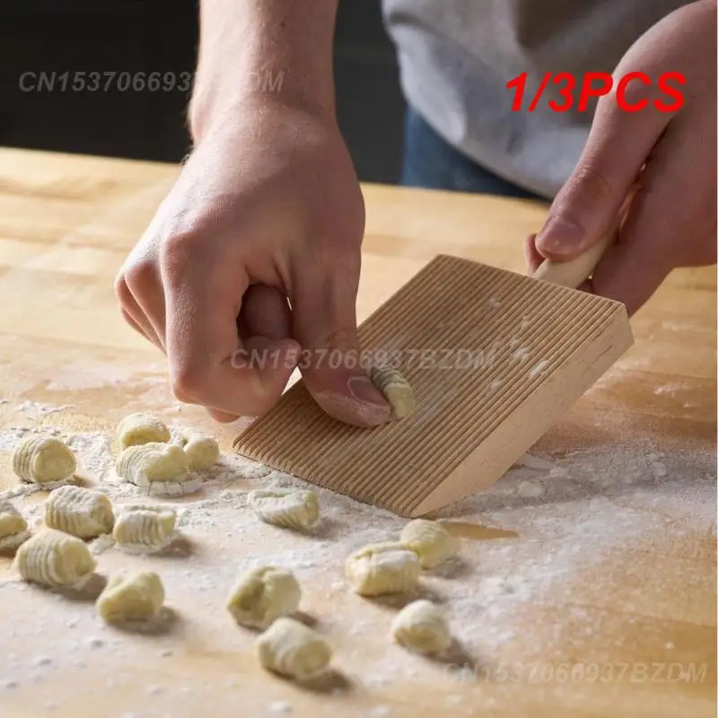 1/3PCS Wooden Garganelli Board Natural Wood Practical Pasta Gnocchi Macaroni Board Making Handmade Cooking Tools Kitchen