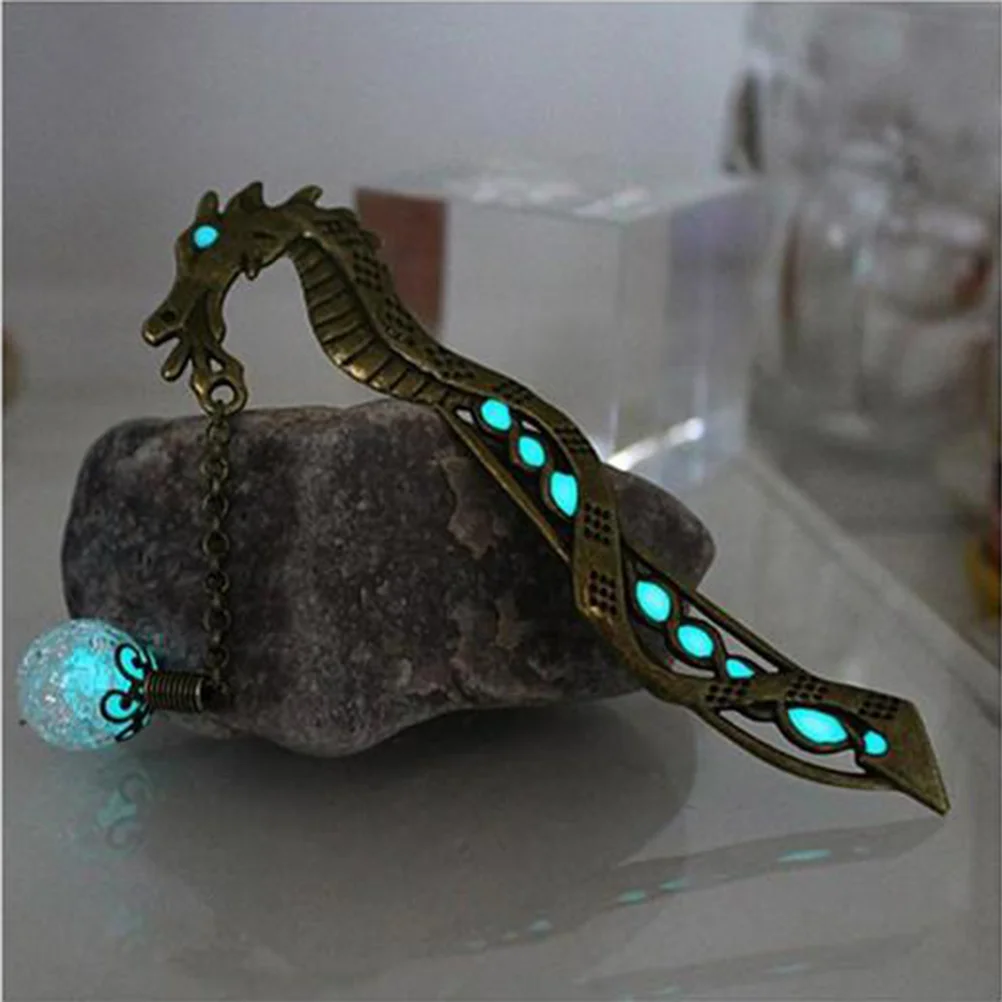 Gift Bookmark Creative Glowing Hairpin Luminous Beads Fluorescence Perfect Choice Dragon Shape