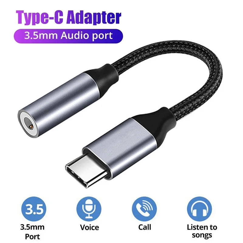 USB Type C To 3.5mm Aux Adapter Type-c 3 5 Jack Audio Cable Earphone Cable Converter for Samsung S23 Xiaomi POCO Huawei OnePlus