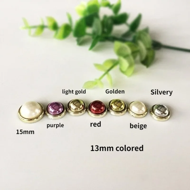 Pants Crafts Garment Decoration Scrapbooking Half Round Cloth Button Pearl Rivets Colorful