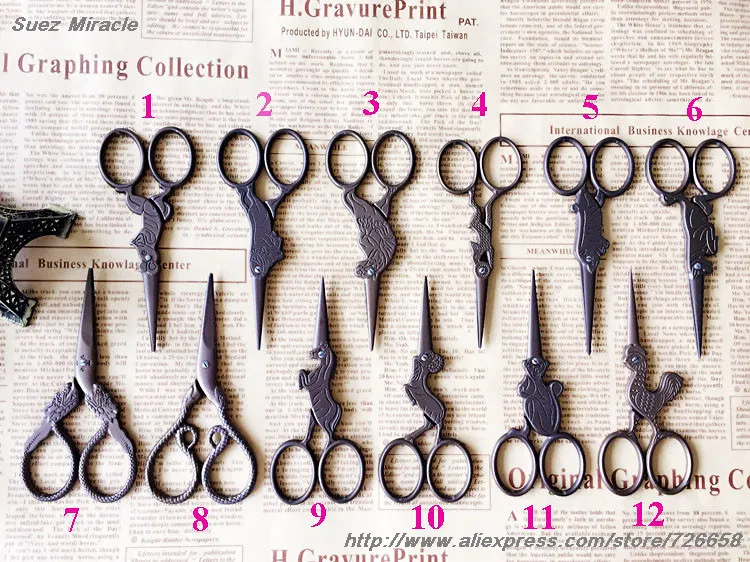 twelve-chinese-zodiac-titanium-finish-vintage-steel-scissors-ideal-home-tailor's-tool-for-fabric-sewing