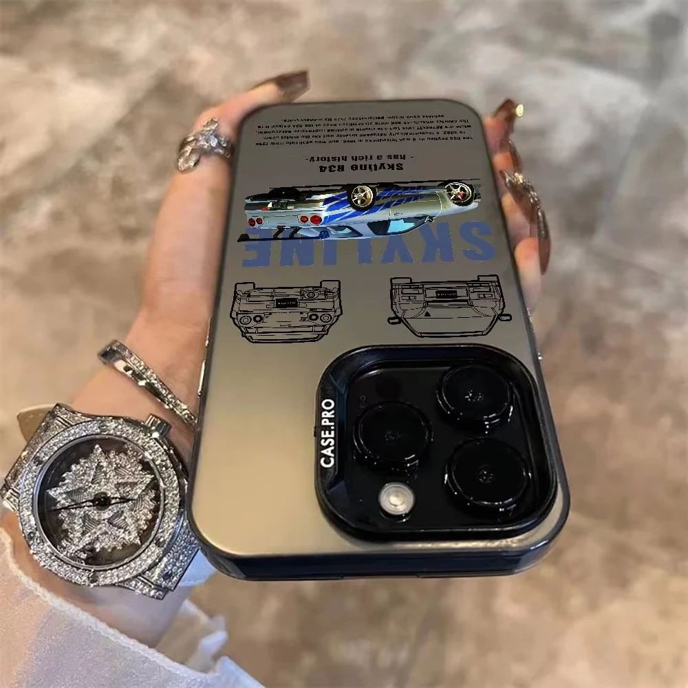 حافظة هاتف F-Fast and F-Furious R-R34 لهاتف آيفون 17 برو 16 15 14 13 12 11 Pro Max 16 Plus 16E 17 غطاء خلفي مضاد للصدمات