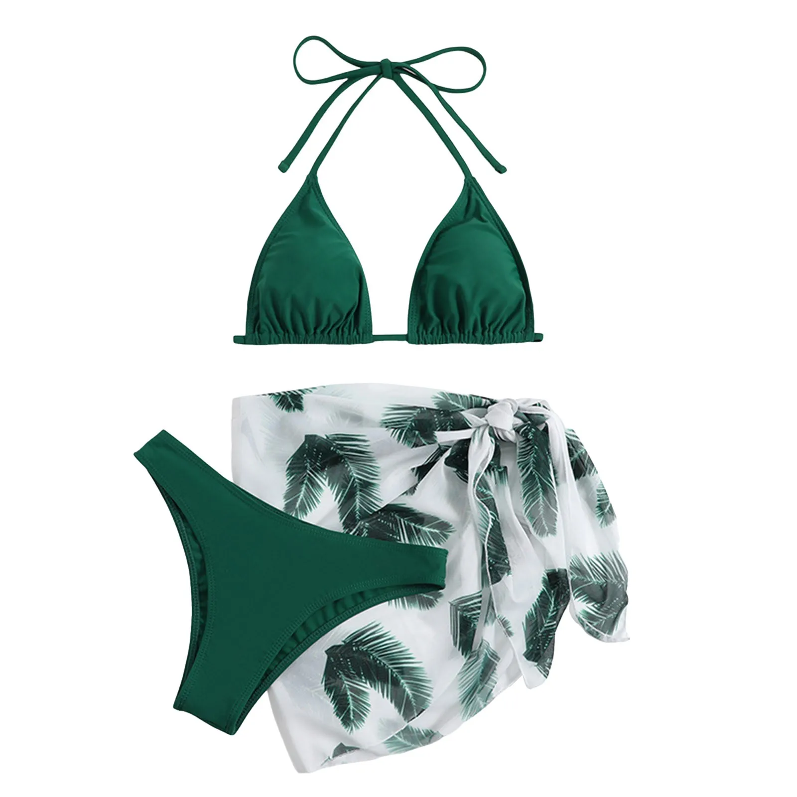 Traje de baño Sexy de verano con tirantes, triángulo, luz dividida, traje de baño transpirable fresco de tres piezas, traje de baño femenino, trajes de vacaciones