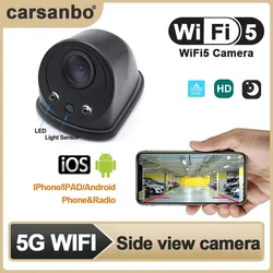 Carsanbo Auto WIFI5 Reversing Side Rear View Camera Car Blind Spot Backup Parking Wireless 720P HD for IOS Android and Radio