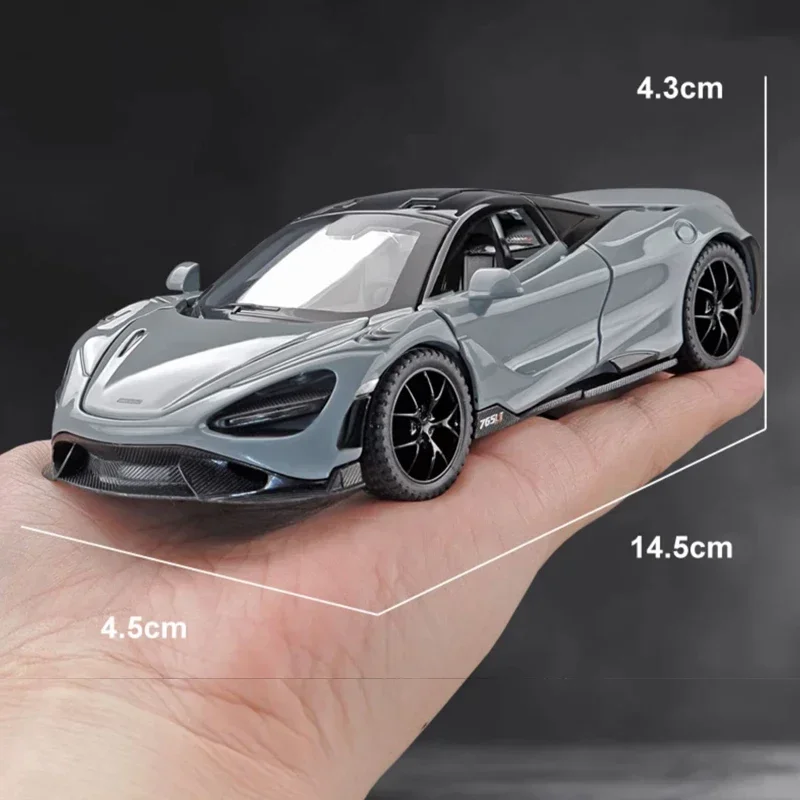 1:32 McLaren 765LT Sport Car Model Sound Light Children Diecast Toys Vehicles Boys Car Toy Gift Collective Voiture Miniature