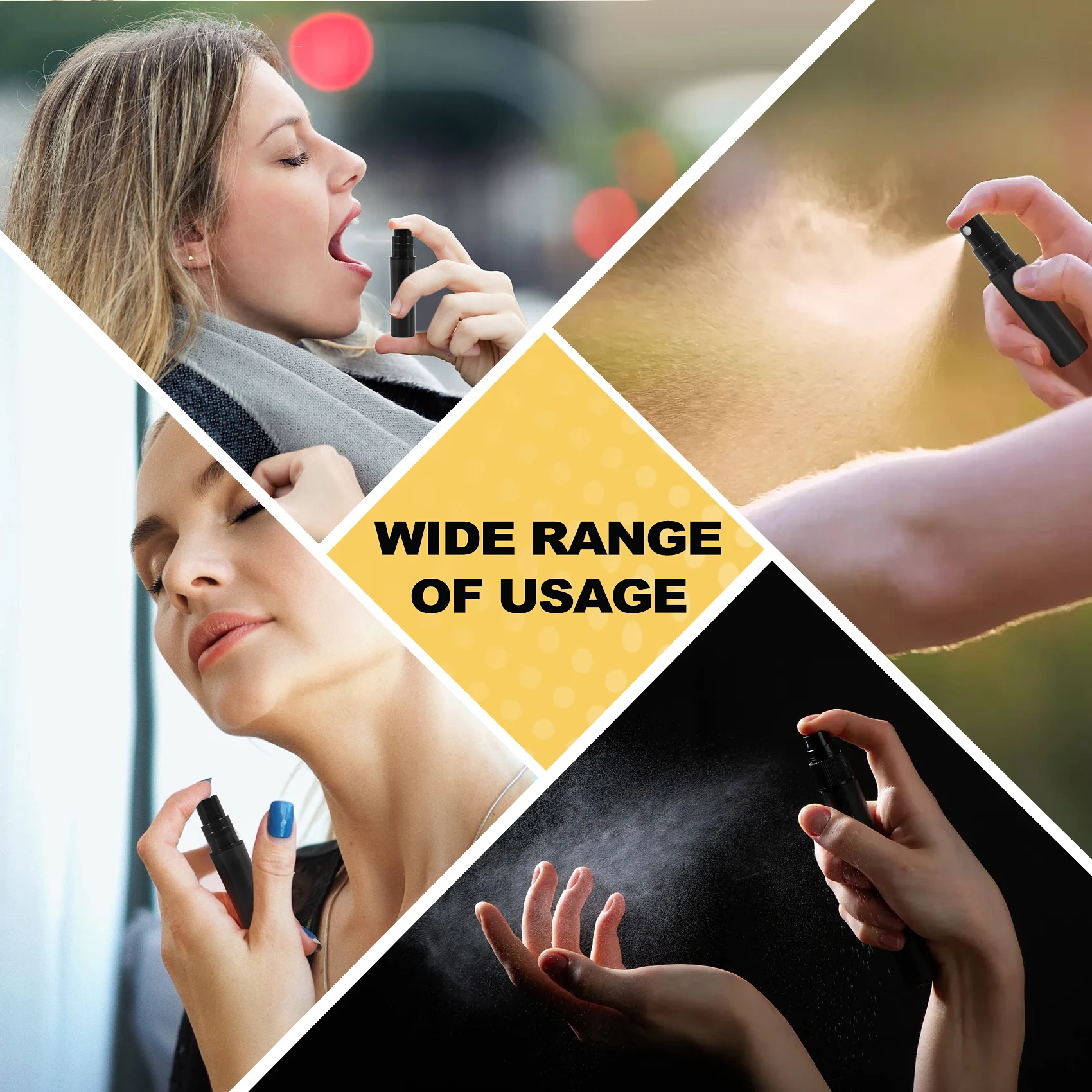 LICE-100 шт./лот 2 мл черный пластиковый флакон с распылителем для духов образец распылителя распылитель флакон для духов