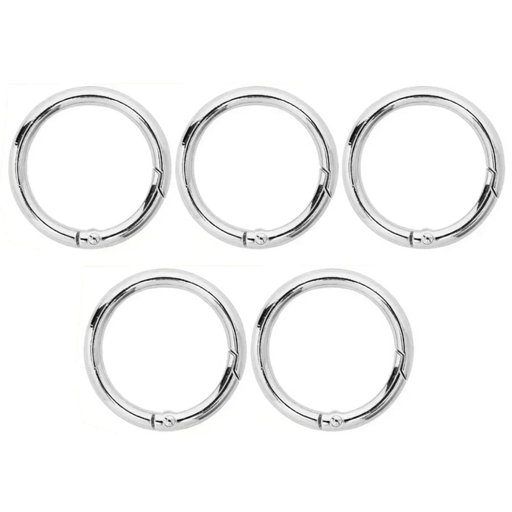 6pcs /set Spring O Rings Round Carabiner Clip Snap Hooks Trigger Spring Keyrings Buckle for Handbag Bag Purse Craft Making