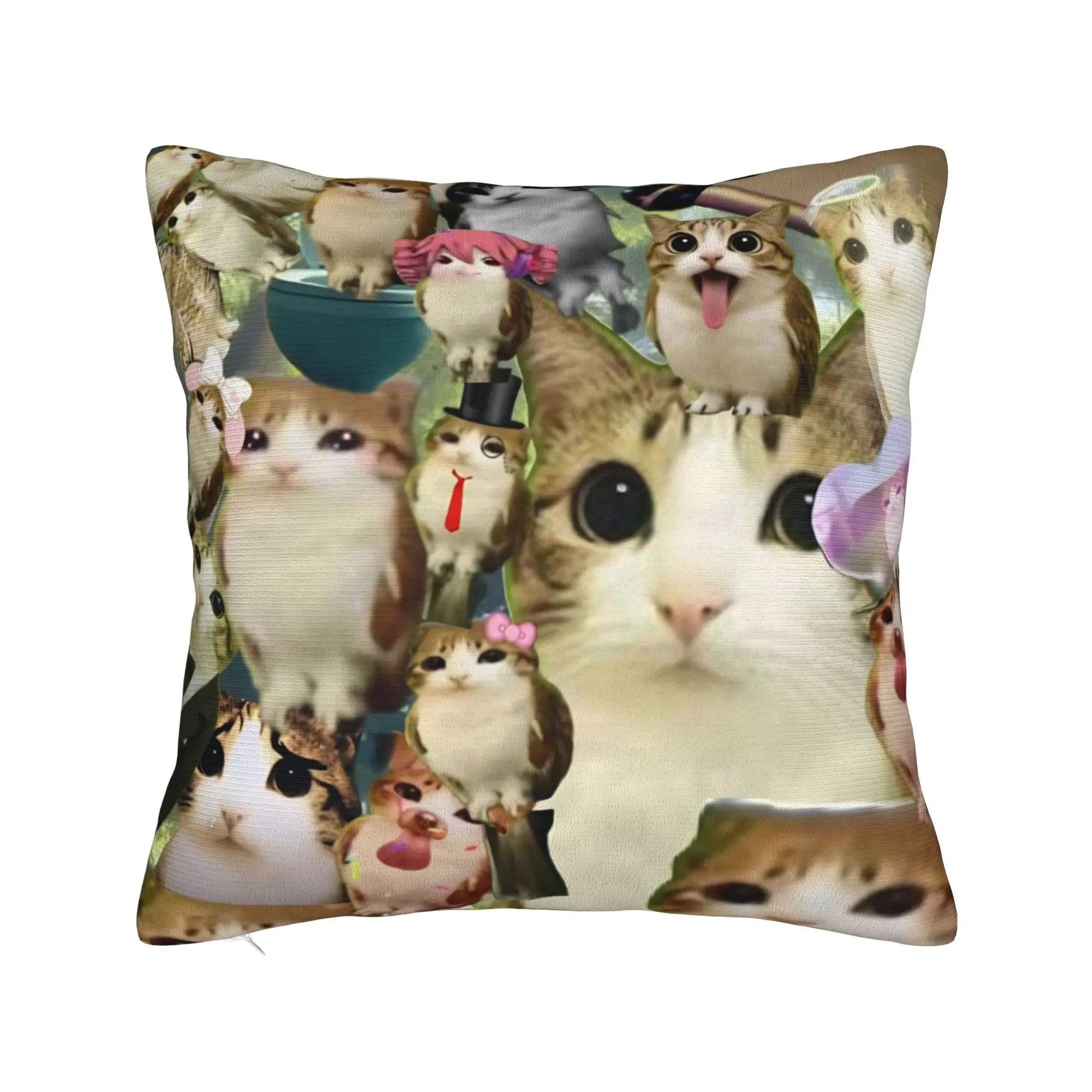 

Meowl Cat Owl Meme Pillowcases Merchandise Printing Cushion Cover Decorations Pillow Case Cover Seater Multi Size