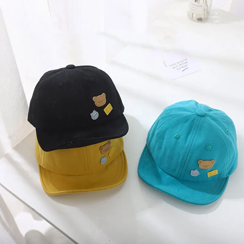 

Детская шляпа с утконосом для детей от 2 до 5 лет, бейсбольная шляпа с мягкими полями и милым мультяшным медведем, однотонная солнцезащитная фуражка для малышей, козырьки Bebe