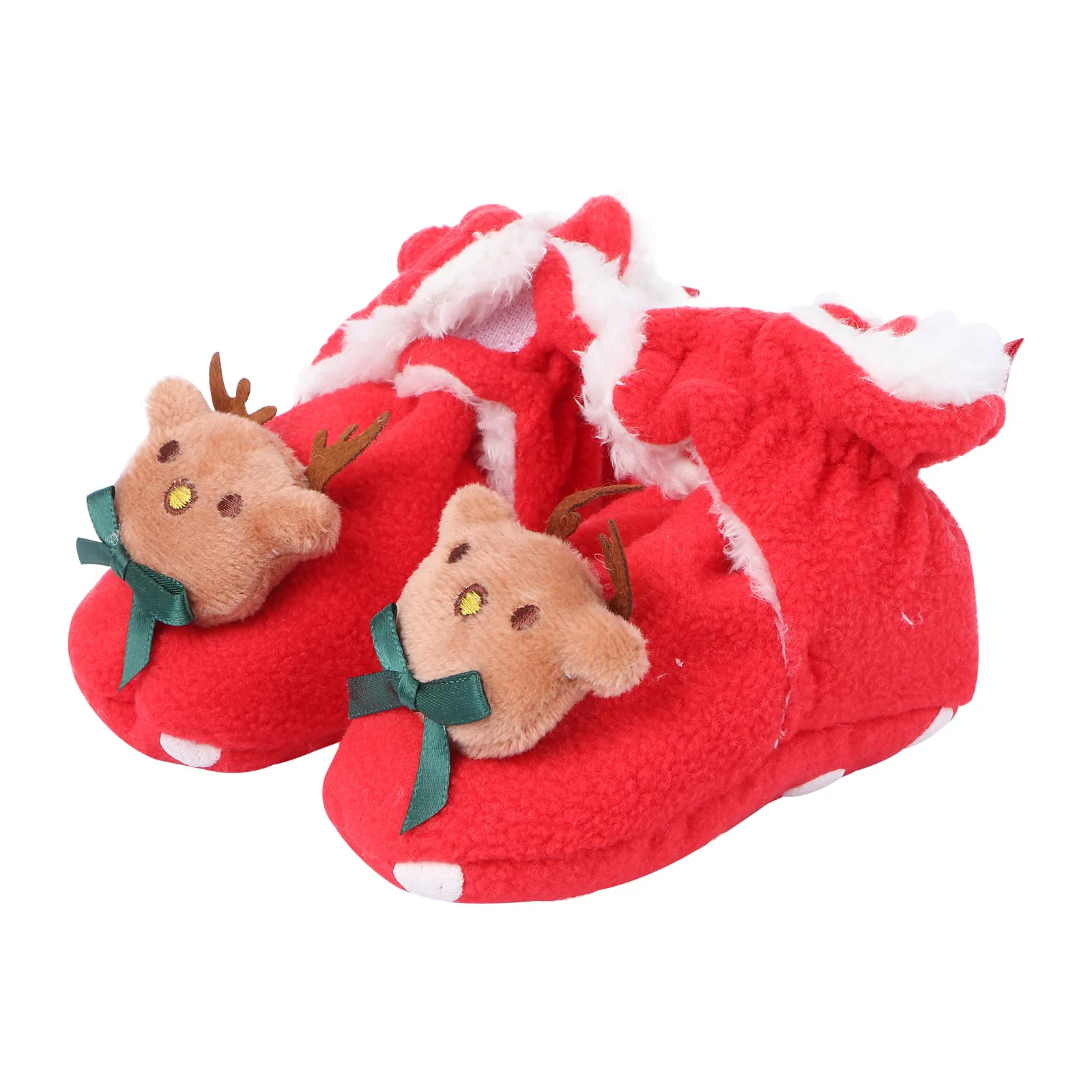 1Pair Festive Christmas Baby Prewalker Winter Shoes Warm Soft Sole Cotton Infant Shoes Easy Wear Comfortable First Steps