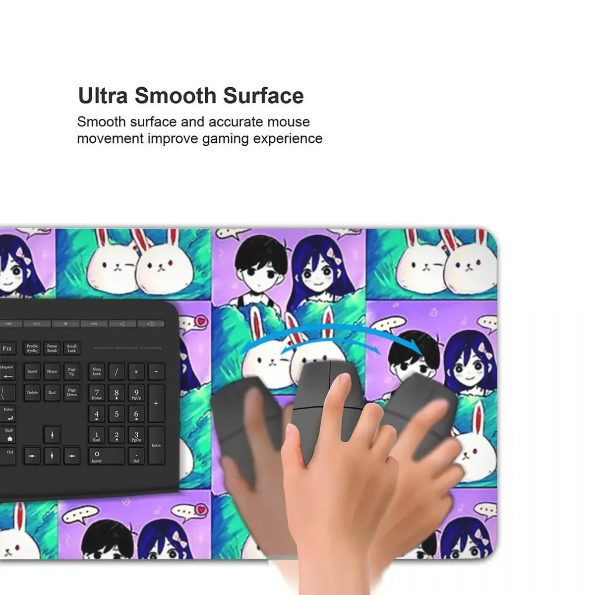 Omori Game Basil Mari Kel Aubrey لوحة ماوس كبيرة للوحة مفاتيح الكمبيوتر ماوس حصيرة ألعاب الكمبيوتر المحمول حصيرة مكتبية ملحقات الجدول الحصير