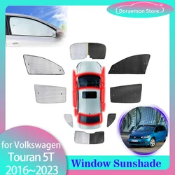 Full Car Sunshade Mat for Volkswagen VW Touran 5T 2016~2023 2017 2018 Side Window Parasol Visor Cover Curtain Pad Accessories