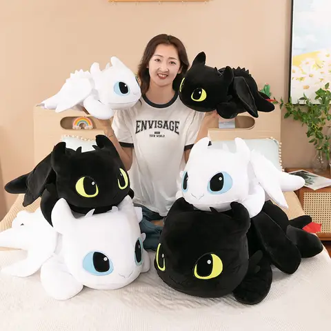 40/60cm 크리 에이 티브 리틀 드래곤 귀여운 플러시 장난감 쿠션 모델링 이빨없는 인형 베개 홈 소파 쿠션 소녀 휴일 선물