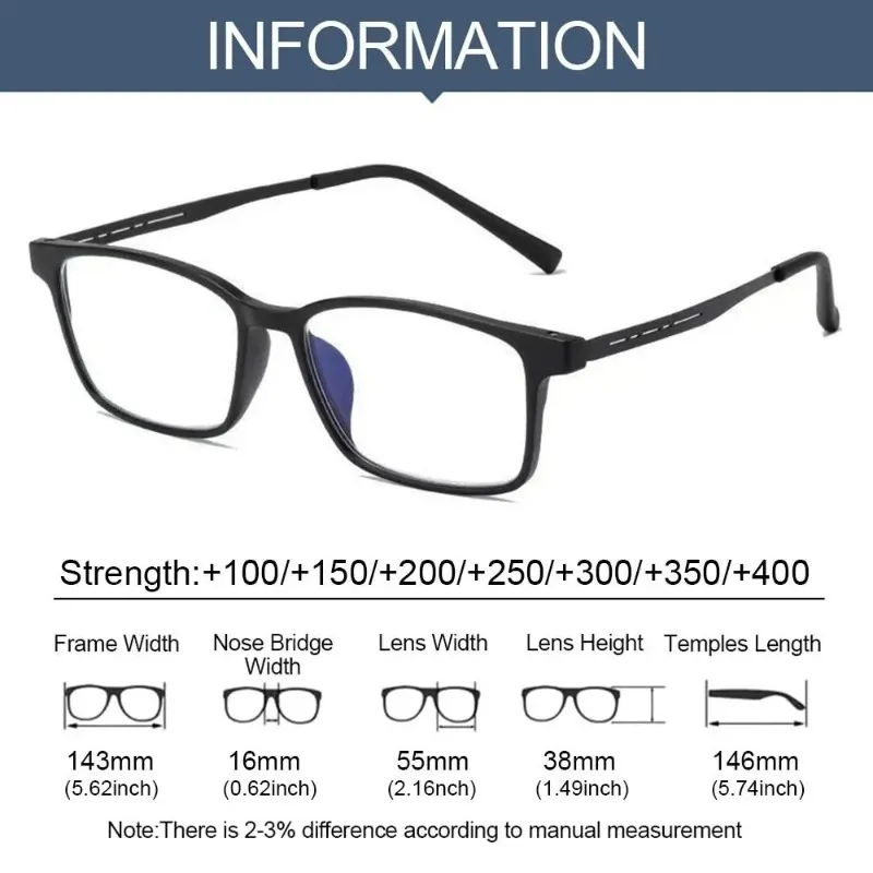 Hochwertige Lesebrille aus reinem Titan für Herren, Anti-Blaulicht-Presbyopie-Brille mit Dioptrien + 1,0 bis + 4,0 – Detail 6