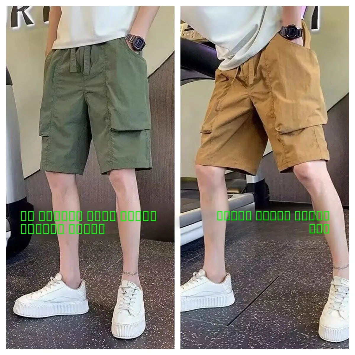 

Ice Silk Workwear orts Men's Summer Casual Thin Five-Quarter Pants Military een Large ket Comfortable Polyester Fibers