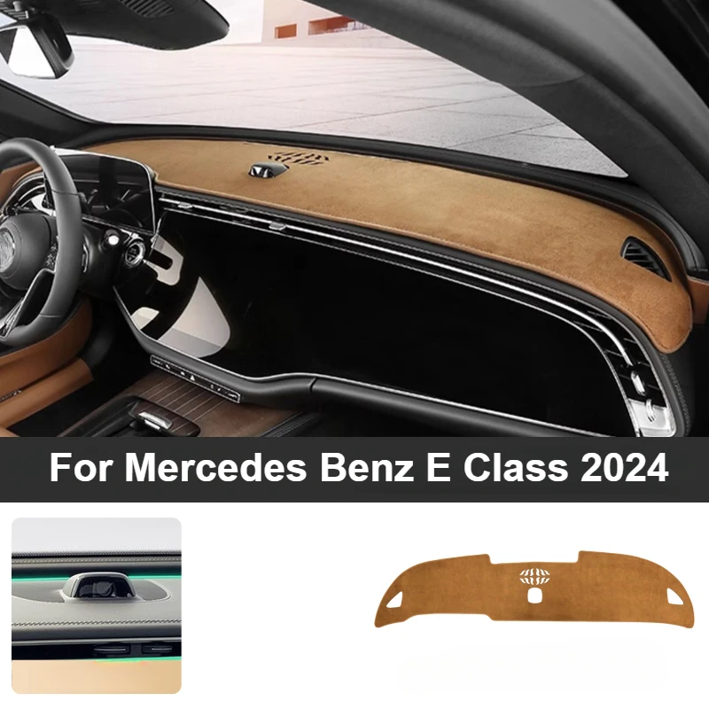 Car Dashboard Cover Suede Sunshade Anti-UV Avoid Light Pad Non-Slip Carpet For Mercedes Benz E Class 2024 Accessories