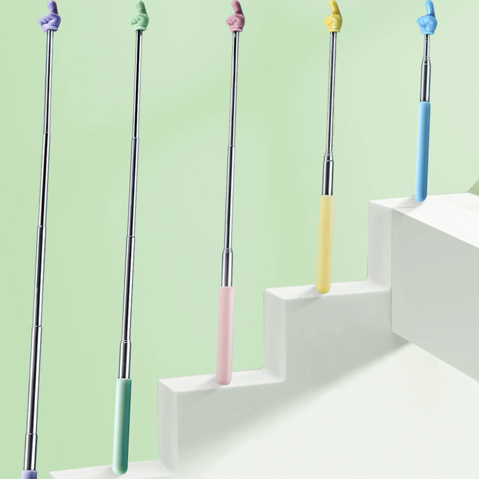 Retractable Teacher Pointer Colorful Reading Classroom Teaching Tool Long Telescoping Hand Pointer Stick For Classroom Supplies