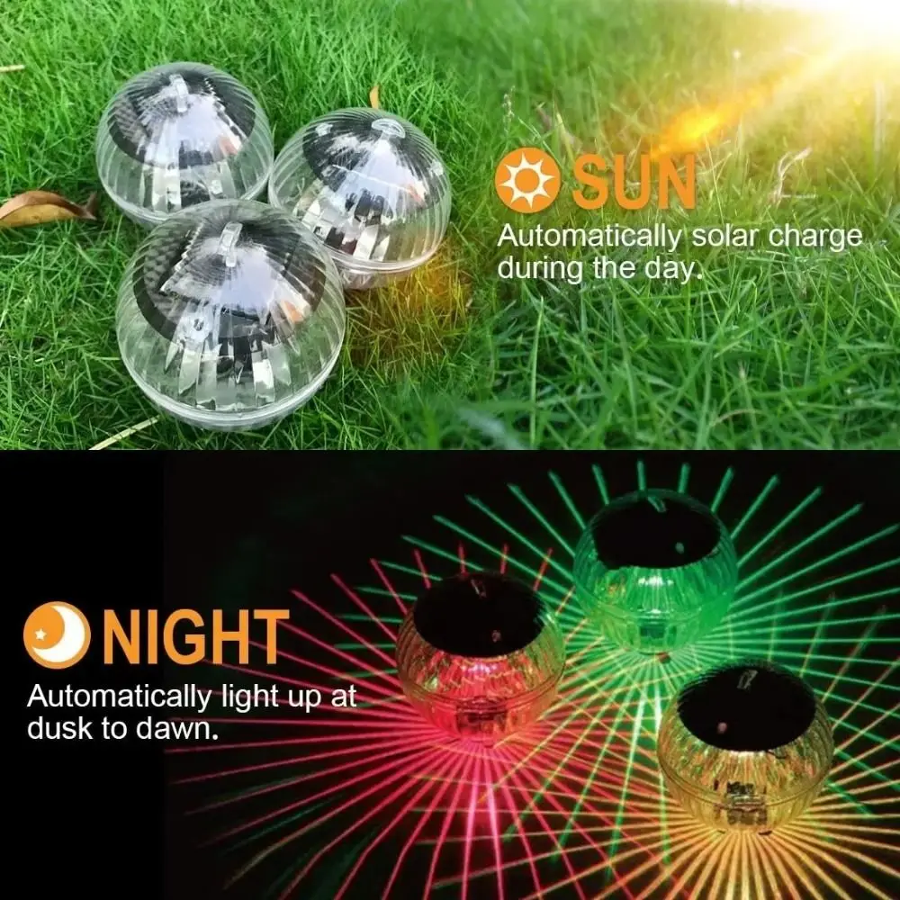 LED Solar Floating Pond Light Solar Powered Multi Color Changing Solar Water Drift Lamp Round Waterproof Ambient Decorative Lamp