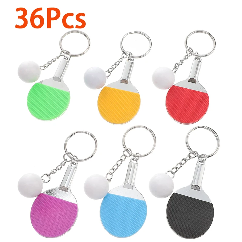 

36Pcs Ball Tennis Jewelry Charms Pendant Handbag Back Chain Table Purse Model Decor Decoration Keyring Racket Ping Pong Keychain