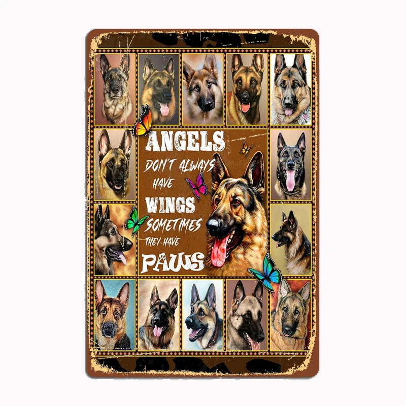 Angels Don't Always Have Wings Sometimes Metal Signs Home Vintage Tin Wall Plaques Cafe Office Kitchen Designing Plaques Posters